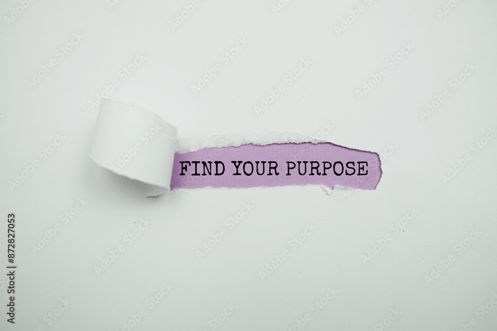 Poster find your purpose text message on purple background