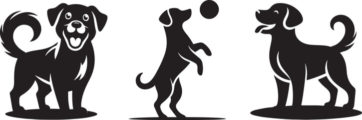 Vector black silhouette vector of a dog isolated on a white background.