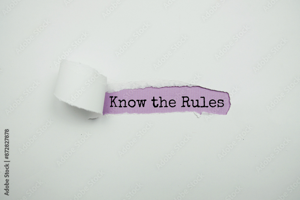 Poster khow the rules text message on purple background