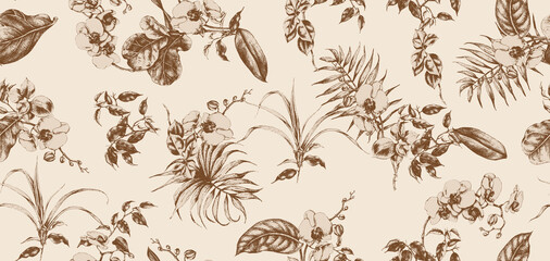 Seamless floral design. Backdrop flowers pattern.