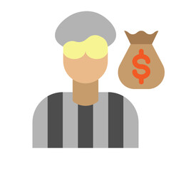 Robber Vector Flat Icon Design