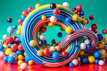 Obraz premium Abstract Numbers Random Motion 3d rendering