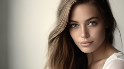 Naklejka premium Beautiful Woman Close-Up Portrait