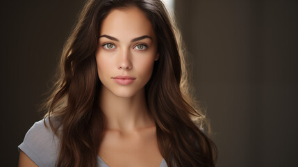 Naklejka premium Serene Woman Beautiful Portrait