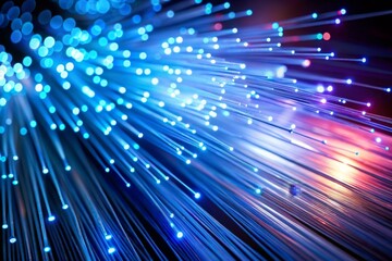 Fibre optics carrying data through the internet.