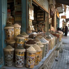 Spice Shop in a Middle Eastern Market