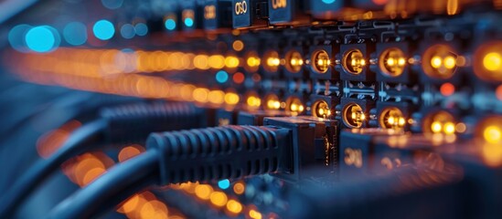 Close-Up of Network Cables and Connectors