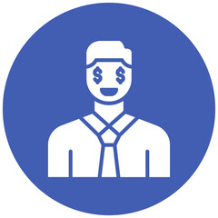 Greedy Banker vector icon. Can be used for Corruption iconset.