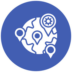 Outbreak Map vector icon. Can be used for Infectious Diseases iconset.