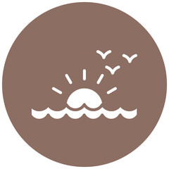 Sunset vector icon. Can be used for Ocean iconset.