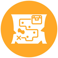 Treasure Map vector icon. Can be used for Ocean iconset.