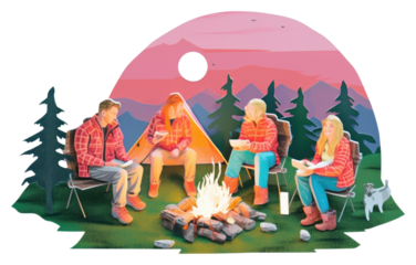 PNG Camping Group outdoors camping bonfire.
