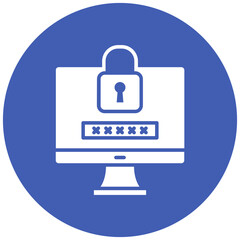 Secure Pasword vector icon. Can be used for Biometrics iconset.