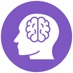 Human Brain vector icon. Can be used for Biometrics iconset.