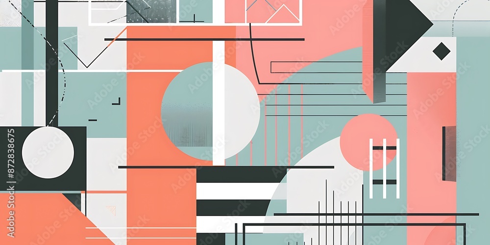 Poster colorful geometric background with colorful shapes and patterns, vibrant colors and shapes, vector i