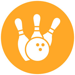 Fallen Pin vector icon. Can be used for Bowling iconset.