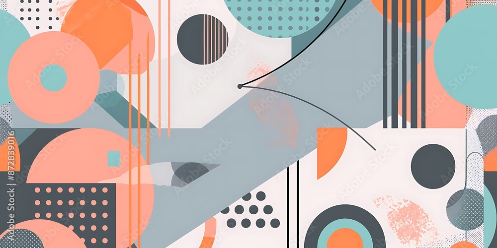 Poster colorful geometric background with colorful shapes and patterns, vibrant colors and shapes, vector i