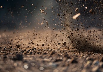 Dirt Track Racing: Close Up of Flying Debris
