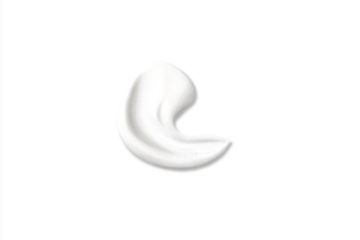 Swatch Smear of White beauty cream, body lotion, moisturizer sample wipes. Skin care swab isolated on a white or transparent png background. BB CC Cream, Texture Base Under Makeup close up