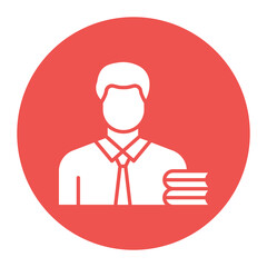 Teacher Male vector icon. Can be used for Literature iconset.