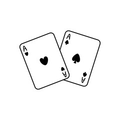 Playing cards. Hand drawn illustration.