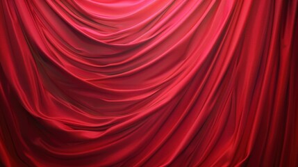 Stage Curtains Classic red stage curtains drawn to the side, revealing a decorated stage, elegant background