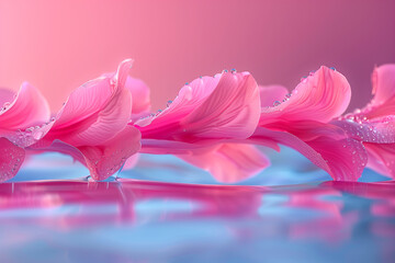 Pink flowers with water droplets on them