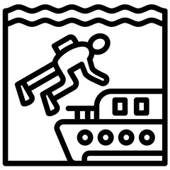 Wreck Diving vector icon illustration of Vacation and Tourism iconset.