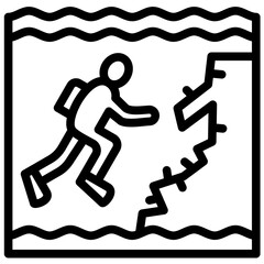 Wall Diving vector icon illustration of Vacation and Tourism iconset.
