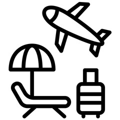 Vacation vector icon illustration of Vacation and Tourism iconset.