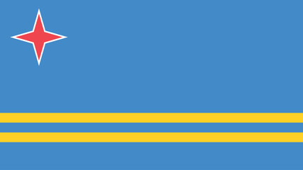 Official vector flag of Aruba. Illustration eps10.