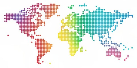 Fototapeta premium Colorful map with dots representing points of interest and a pen for drawing lines, map, dots, points of interest