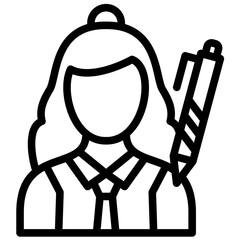 Author Female vector icon illustration of Literature iconset.