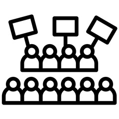 March vector icon illustration of Protesting and Civil Disobedience iconset.