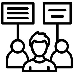 Demonstration vector icon illustration of Protesting and Civil Disobedience iconset.