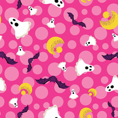 Halloween fun abstract design, seamless pattern illustration