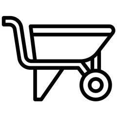 Wheelbarrow vector icon illustration of Home Improvements iconset.