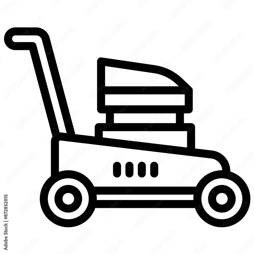 Sticker lawn mower vector icon illustration of home improvements iconset.