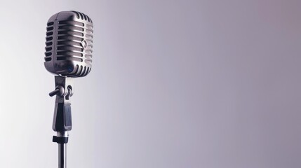 Fototapeta premium Old fashioned microphone isolated on white backdrop