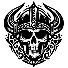 Viking skull silhouette