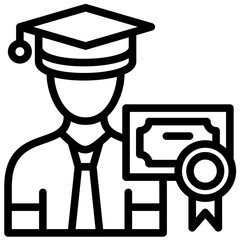 Receiving Diploma vector icon illustration of School iconset.