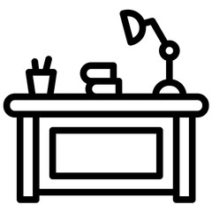 Study Desk vector icon illustration of School iconset.