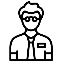 Male Professor vector icon illustration of School iconset.
