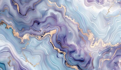 Obraz premium Abstract Marble Texture with Gold and Blue Swirls