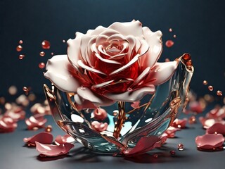 pink rose on black background