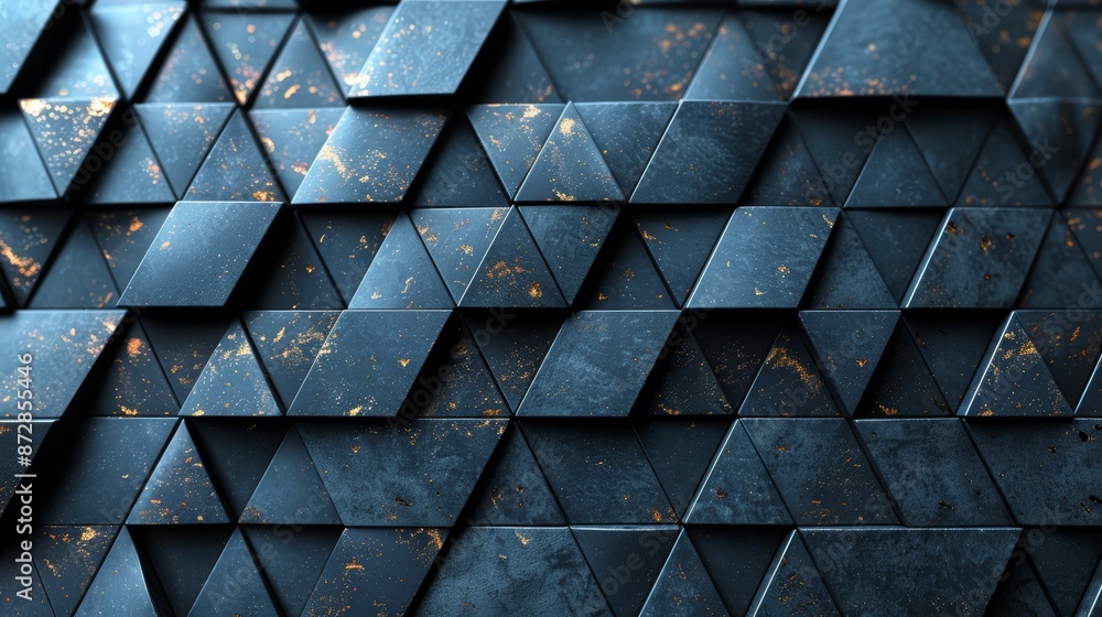 Aufkleber abstract geometric pattern of blue and gold triangles. modern and stylish design for background or t