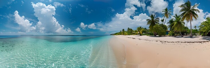 Fototapeta premium Tropical Beach Paradise: White Sand & Turquoise Waters