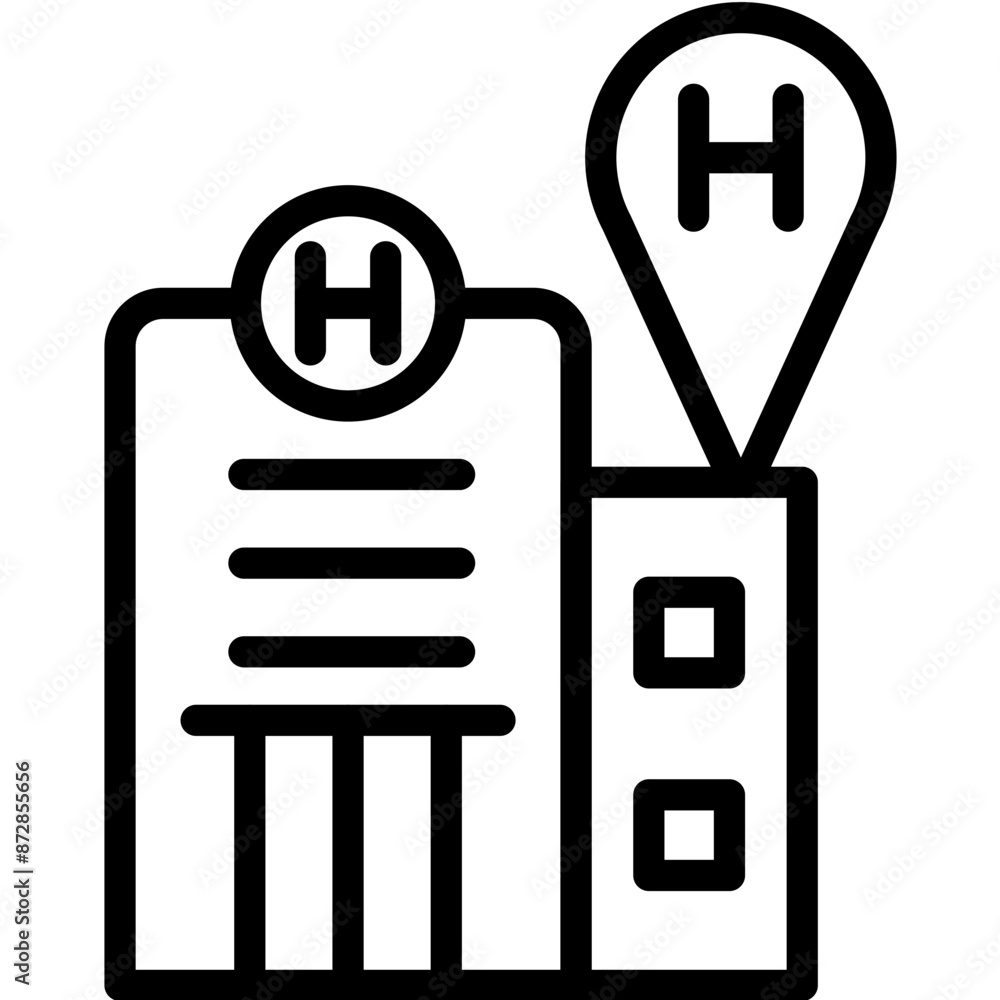 Wall mural hospital location vector icon illustration of pharmacy iconset.