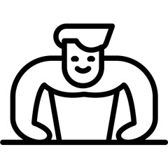 Push Up vector icon illustration of Pilates iconset.