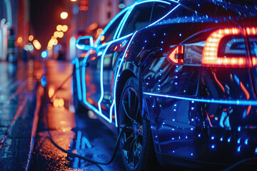 New energy vehicles replenish electricity at charging stations